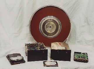 Assorted disks and drives.